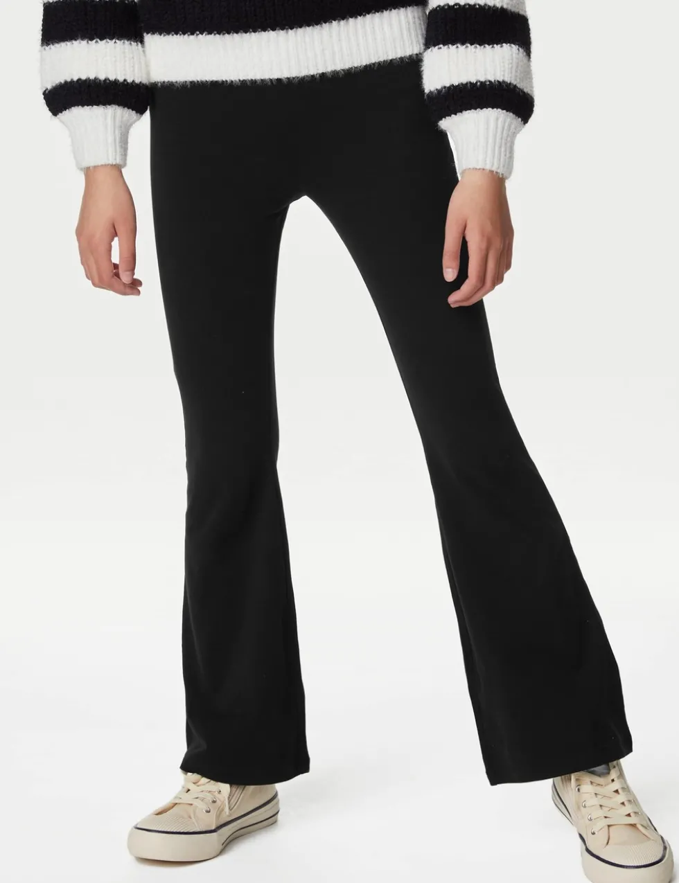 2 Pack Cotton Rich Flared Leggings (6-16 Yrs)