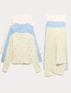 3 Pack Cotton Rich Fruit Print Pyjama Sets (6-16 Yrs)