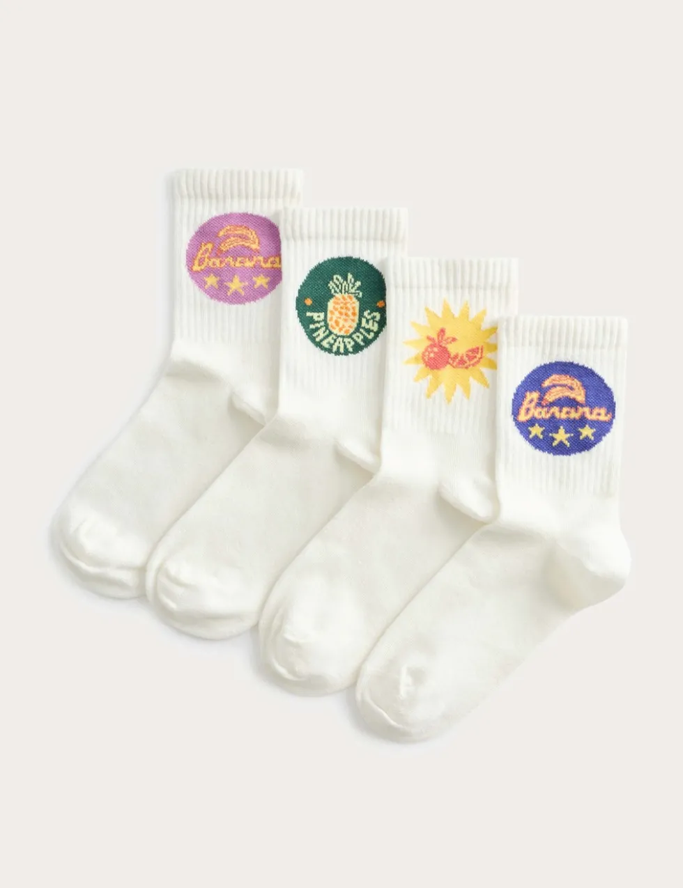 4 Pack Cotton Rich Fruit Socks (6 Small - 7 Large)