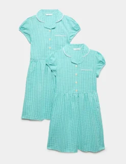 2 Pack Cotton Rich Gingham Dresses (2-14 Yrs)