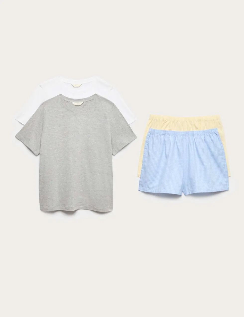 2 Pack Cotton Rich Jersey Woven Shortie Pyjama Sets