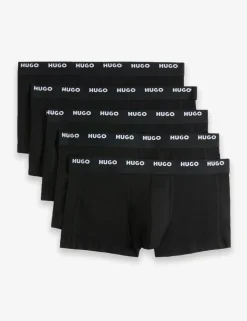 5 Pack Cotton Rich Logo Waistband Trunks