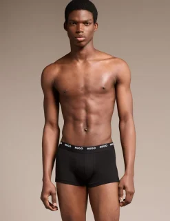 5 Pack Cotton Rich Logo Waistband Trunks