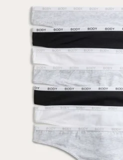 7 Pack Cotton Rich Logo Waistband Thongs