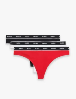 3 Pack Cotton Rich Logo Waistband Thongs