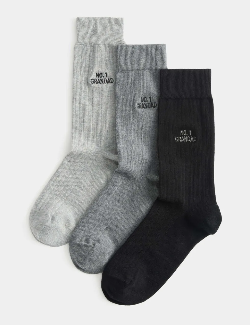 3 Pack Cotton Rich No.1 Grandad Socks