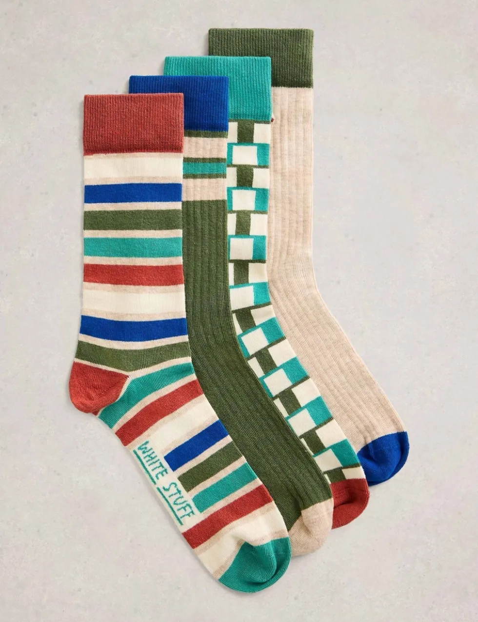 4 Pack Cotton Rich Patterned Ankle Socks