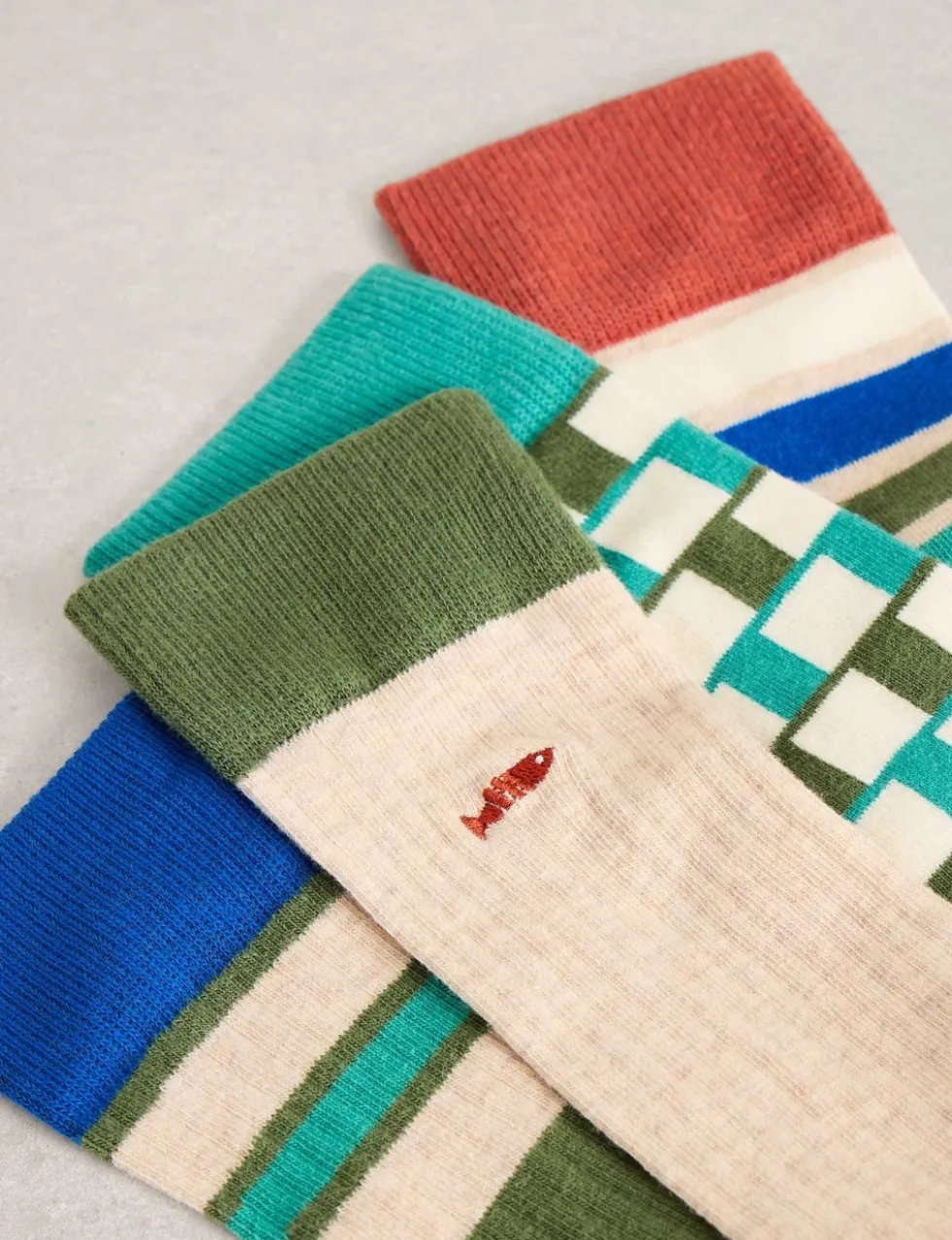 4 Pack Cotton Rich Patterned Ankle Socks