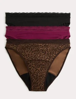 3 Pack Cotton Rich Period High Leg Knickers
