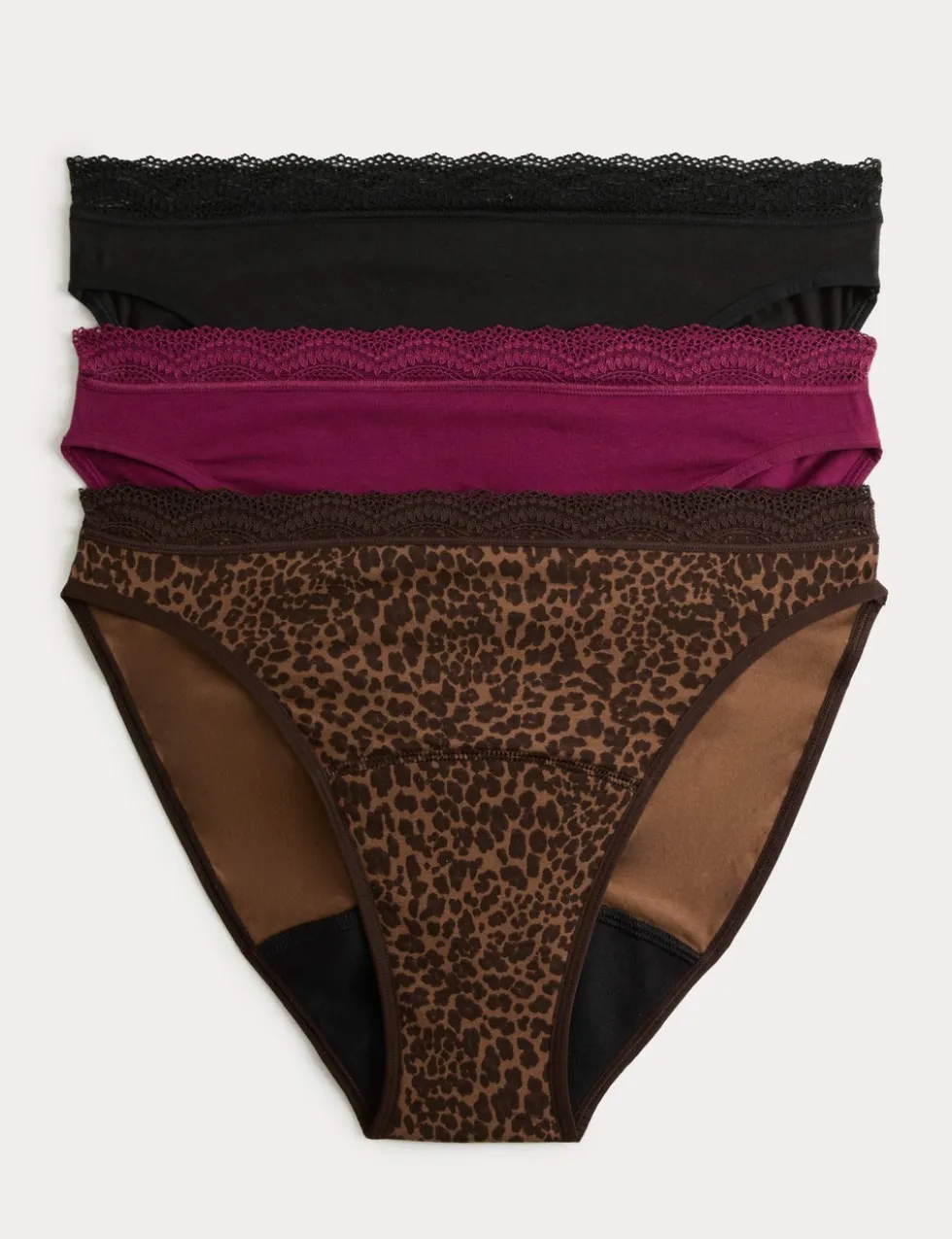 3 Pack Cotton Rich Period High Leg Knickers