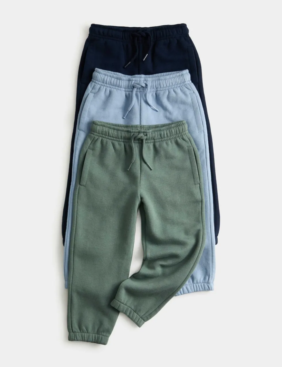3 Pack Cotton Rich Plain Joggers (2-8 Yrs)