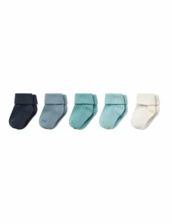 5 Pack Cotton Rich Ribbed Baby Socks (0-2 Yrs)