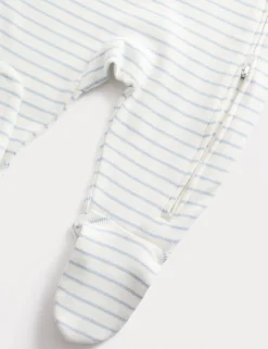 3 Pack Cotton Rich Ribbed Sleepsuits (6½lbs-3 Yrs)