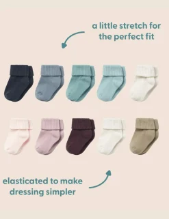 5 Pack Cotton Rich Ribbed Baby Socks (0-2 Yrs)