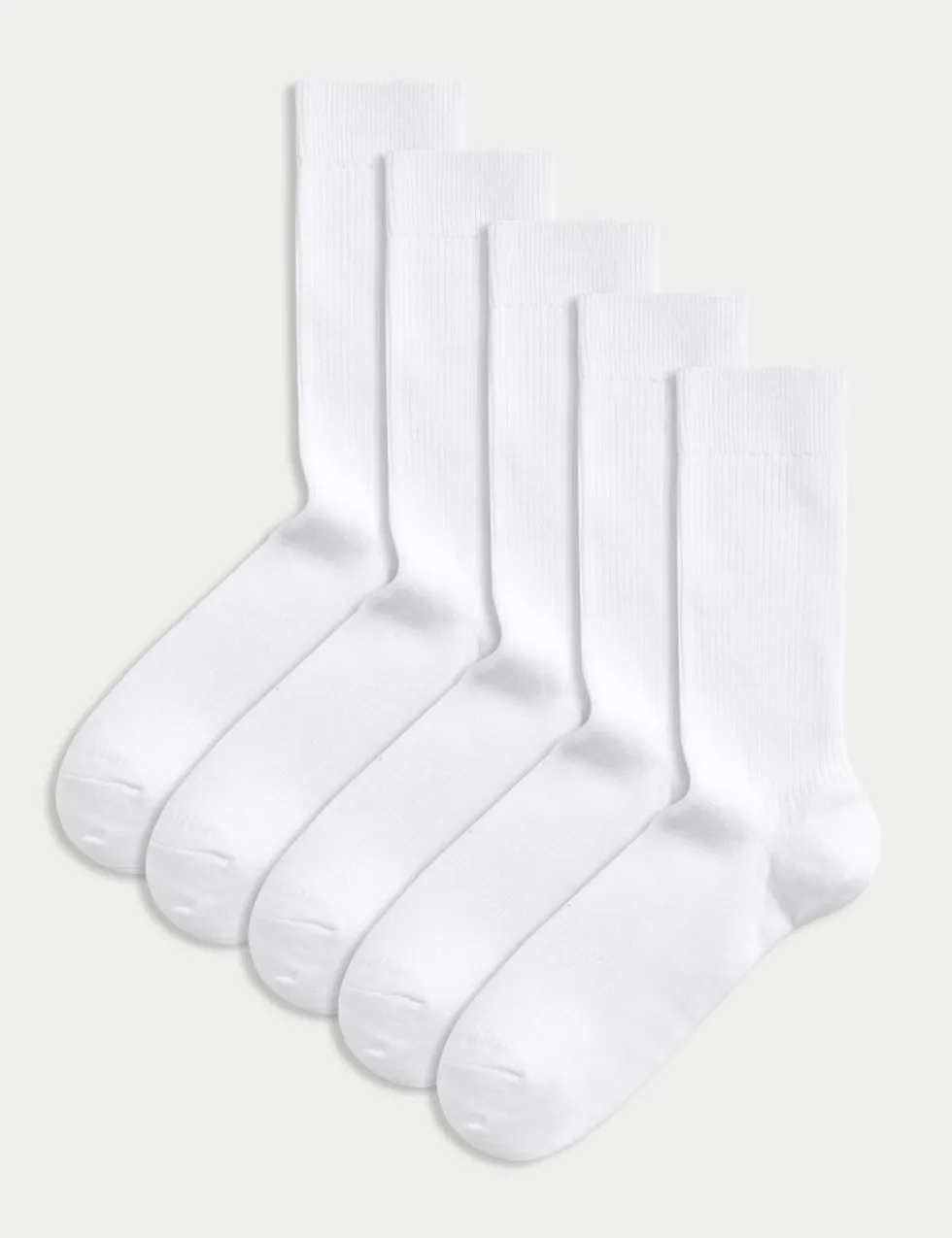 5 Pack Cotton Rich Ribbed Socks