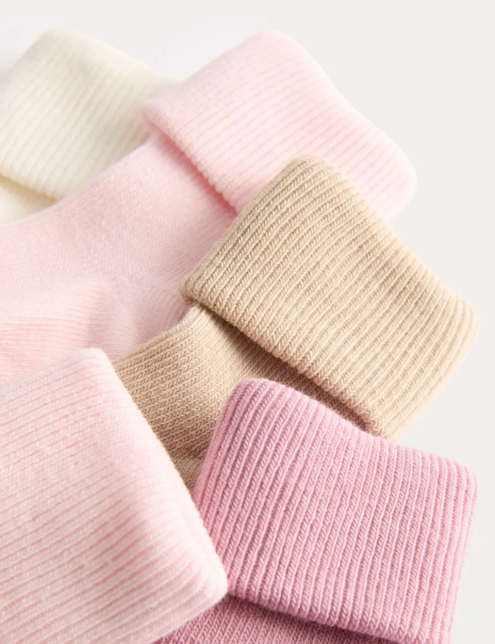 5 Pack Cotton Rich Ribbed Baby Socks (0-2 Yrs)