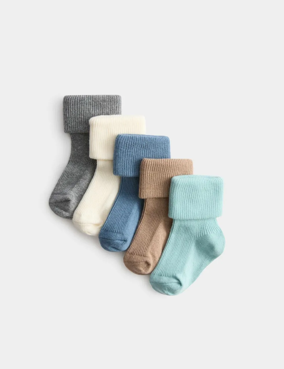 5 Pack Cotton Rich Ribbed Baby Socks (0-2 Yrs)