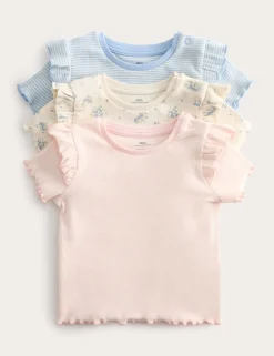 3 Pack Cotton Rich Ribbed Printed Tops (0-5 Yrs)