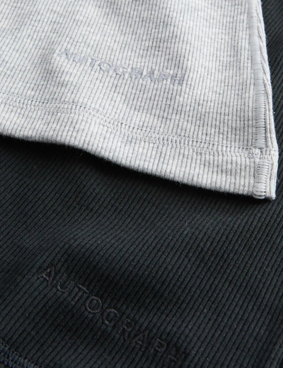2 Pack Cotton Rich Ribbed Sleeveless Vests