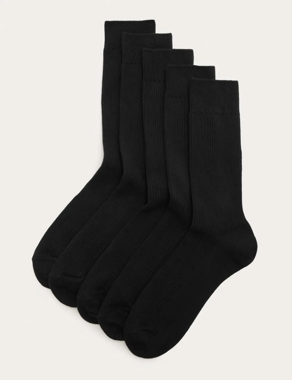 5 Pack Cotton Rich Ribbed Socks