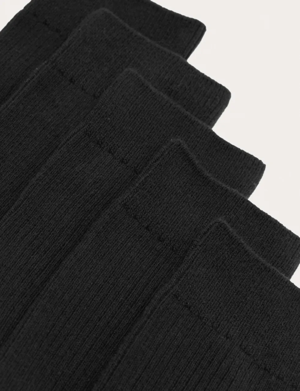 5 Pack Cotton Rich Ribbed Socks