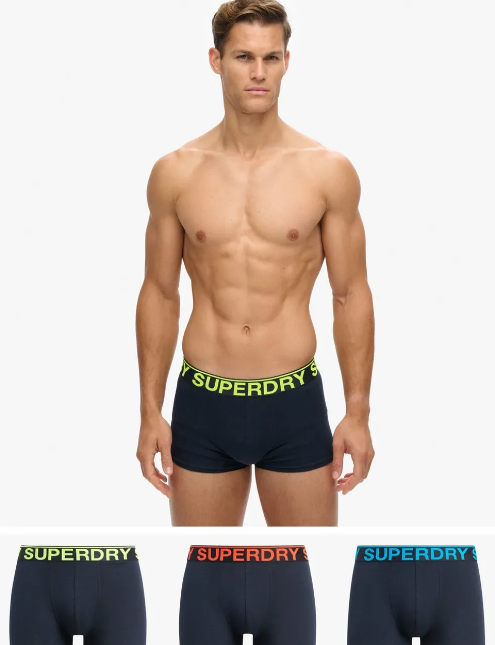 3 Pack Cotton Rich Stretch Jersey Trunks