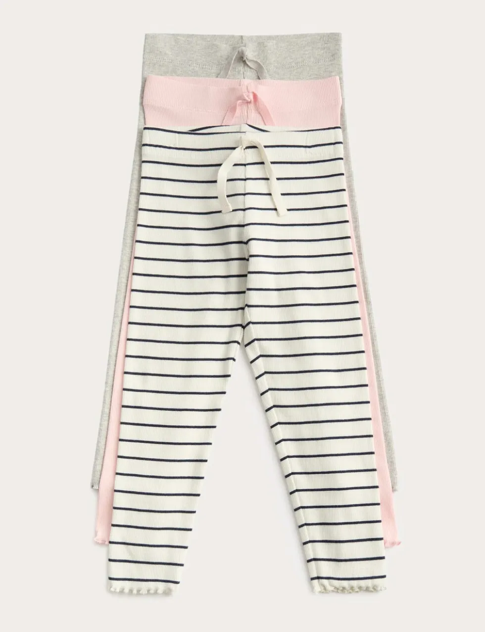 3 Pack Cotton Rich Striped Leggings (2-8 Yrs)