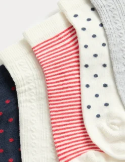 5 Pack Cotton Rich Striped Trainer Linersâ„¢