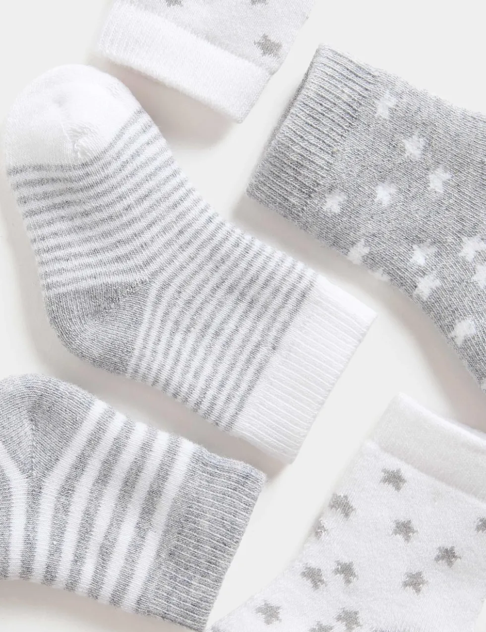 5 Pack Cotton Rich Terry Star Socks (0-2 Yrs)