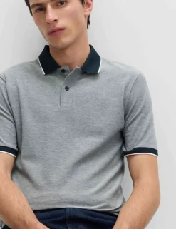 2 Pack Cotton Rich Tipped Polo Shirts