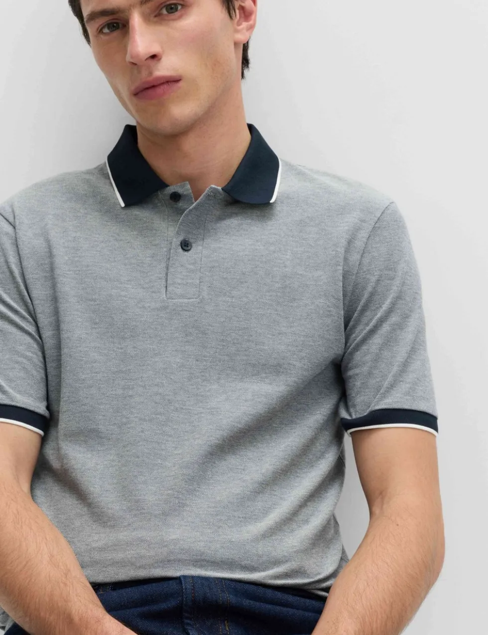 2 Pack Cotton Rich Tipped Polo Shirts