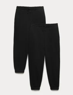 2 Pack Cotton Rich Unisex Joggers (6-16 Yrs)