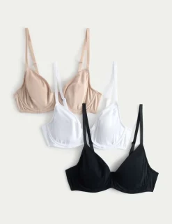 3 Pack Cotton Rich Wired Full Cup Bras (A-E)