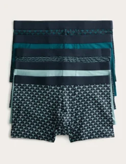 5 Pack Cotton Stretch Geometric Hipsters