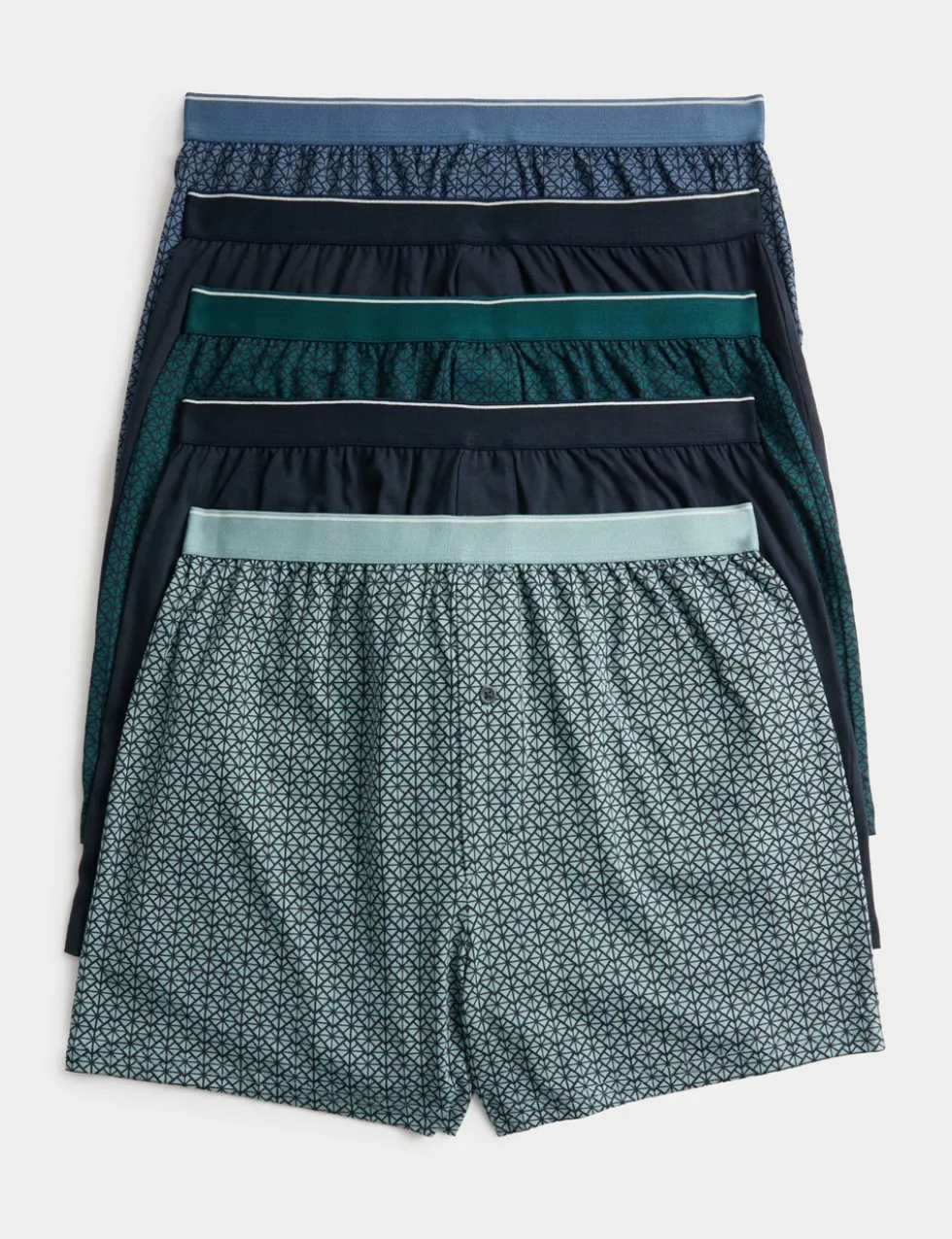 5 Pack Cotton Stretch Geometric Boxers