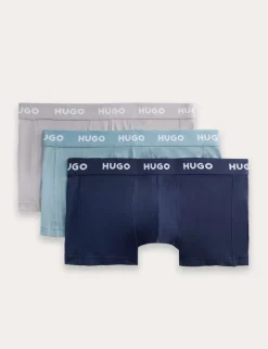 3 Pack Cotton Stretch Logo Waistband Trunks