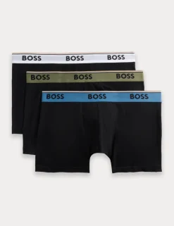 3 Pack Cotton Stretch Logo Waistband Trunks