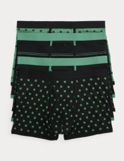 5 Pack Cotton Stretch St Patrick's day Trunks