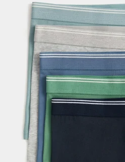 5 Pack Cotton Stretch Striped Hipsters