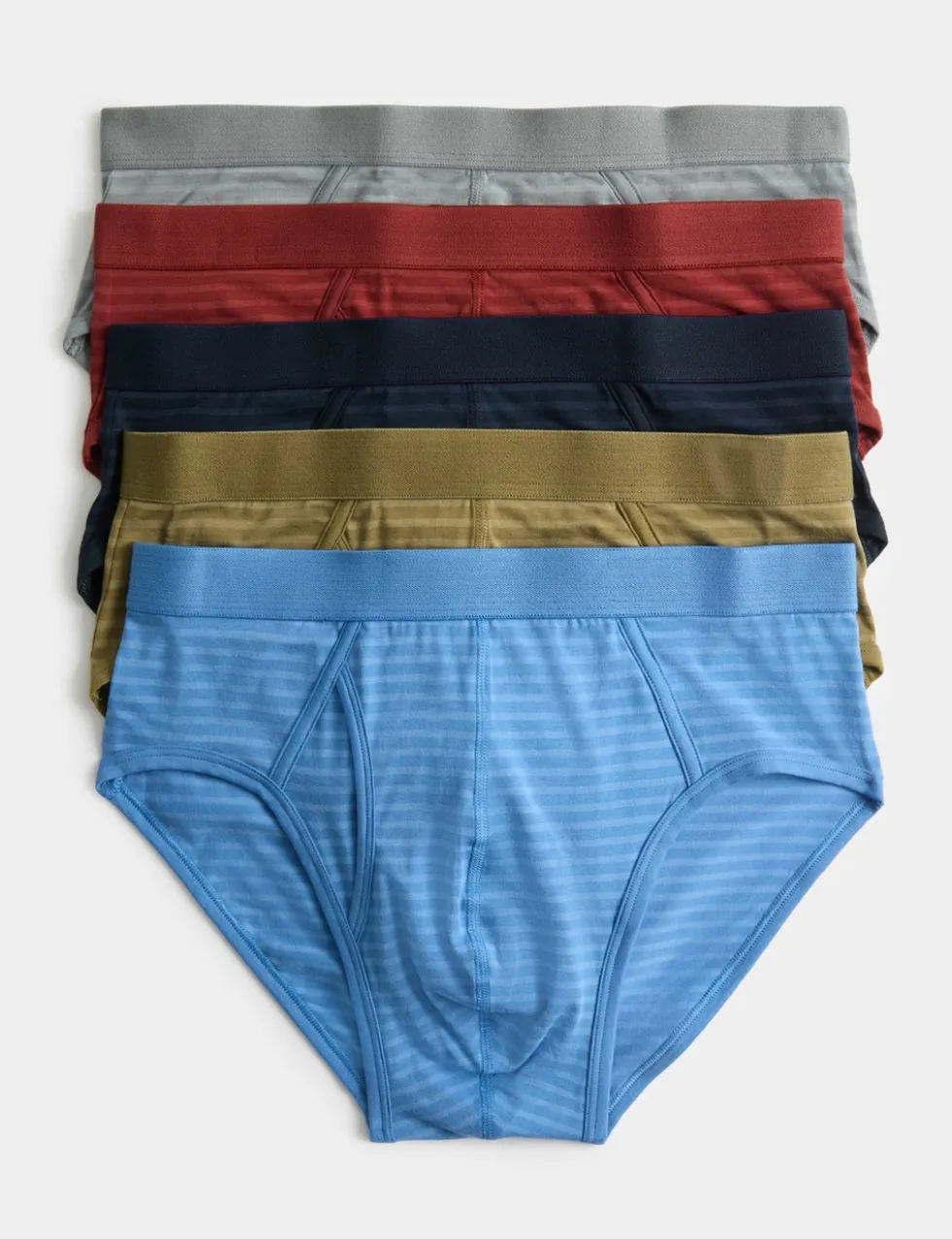 5 Pack Cotton Stretch Striped Briefs
