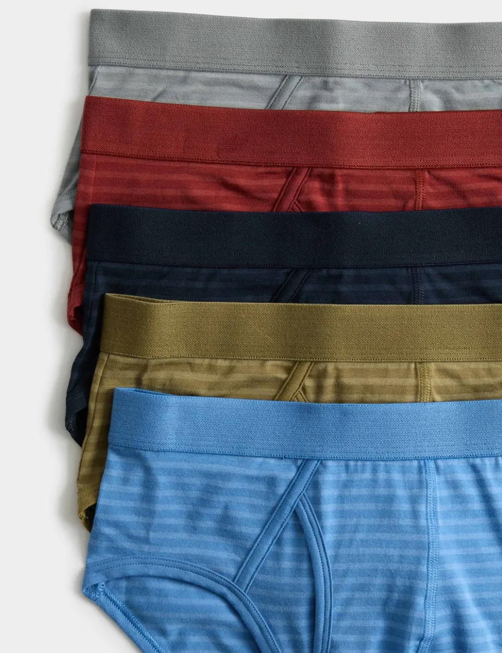 5 Pack Cotton Stretch Striped Briefs