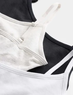 3 Pack Cotton with Stretch Crop Tops (6-16 Yrs)
