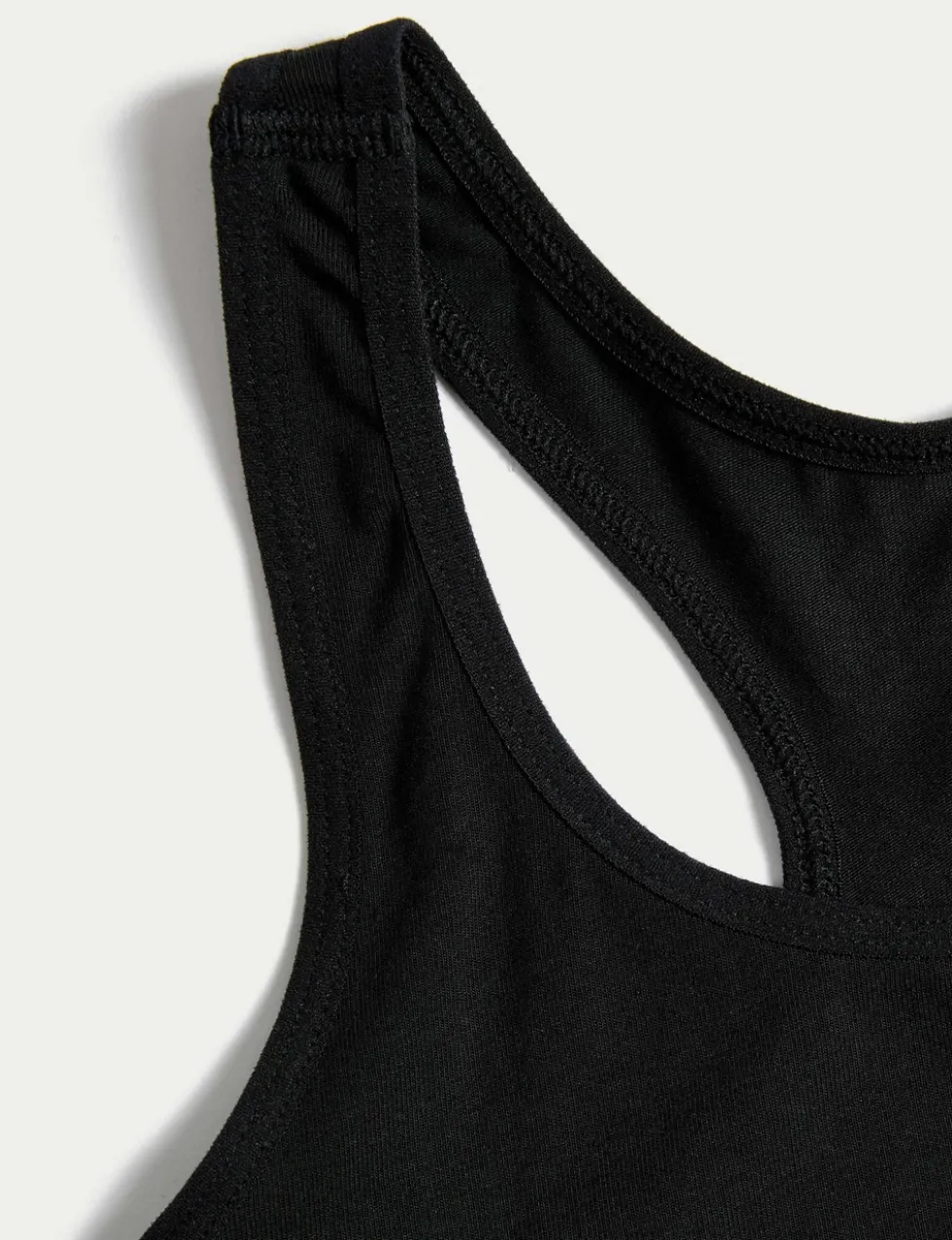 3 Pack Cotton with Stretch Racer Back Crop Tops (6-16 Yrs)