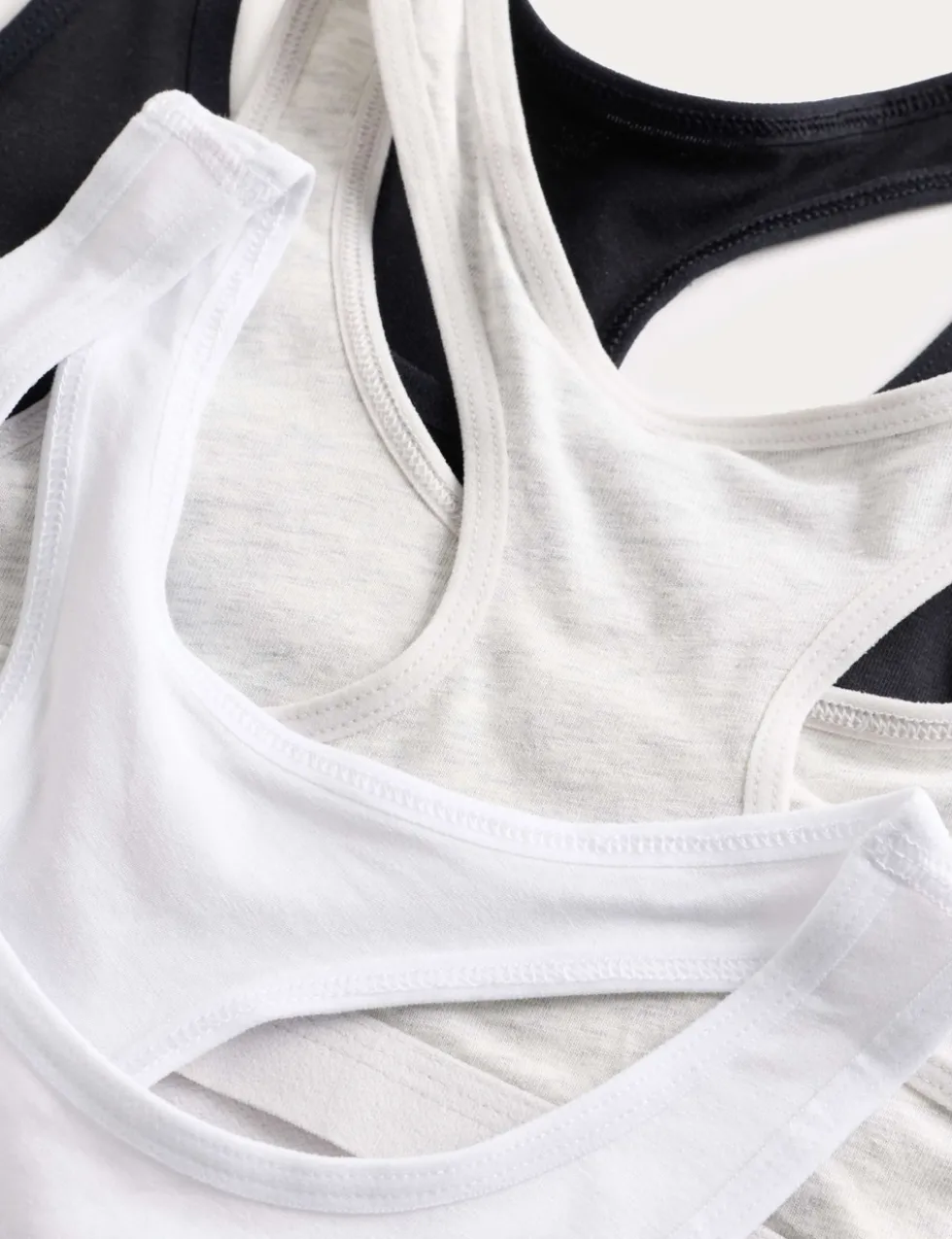 3 Pack Cotton with Stretch Racer Crop Tops (6-16 Yrs)