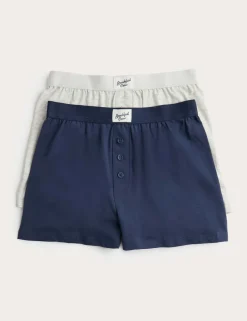 2 Pack Cotton with Stretch Boxers (5-16 Yrs)