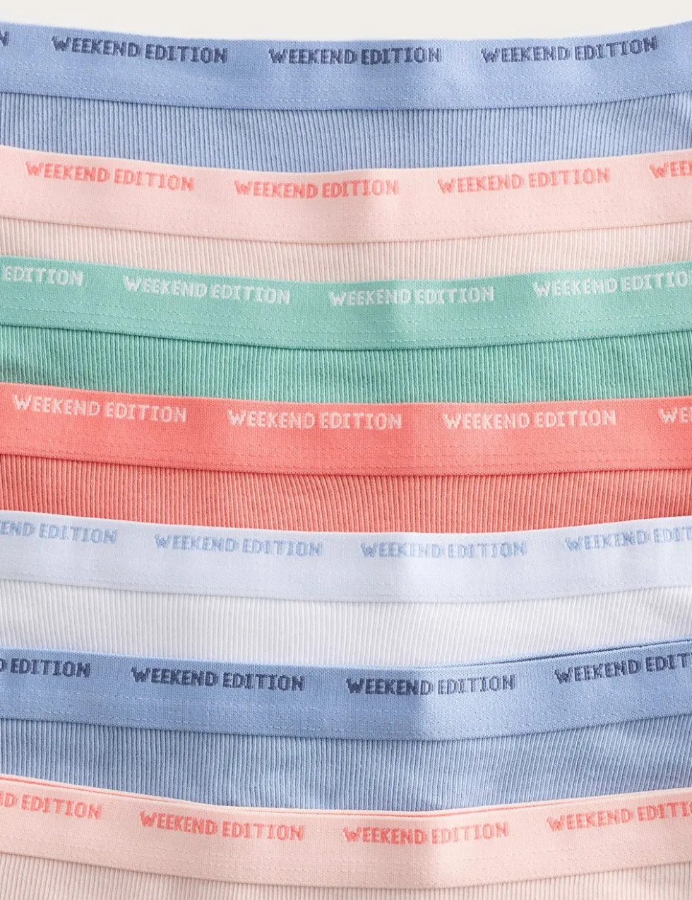7 Pack Cotton with Stretch Ribbed Knicker Shorts (5-16 Yrs)