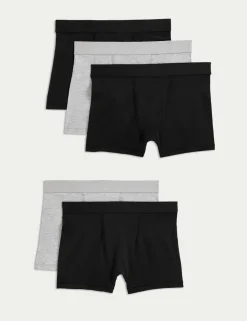 5 Pack Cotton with Stretch Trunks (5-16 Yrs)