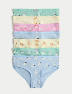 7 Pack Cotton with Stretch Animal Print Knickers (18 Mths - 8 Yrs)