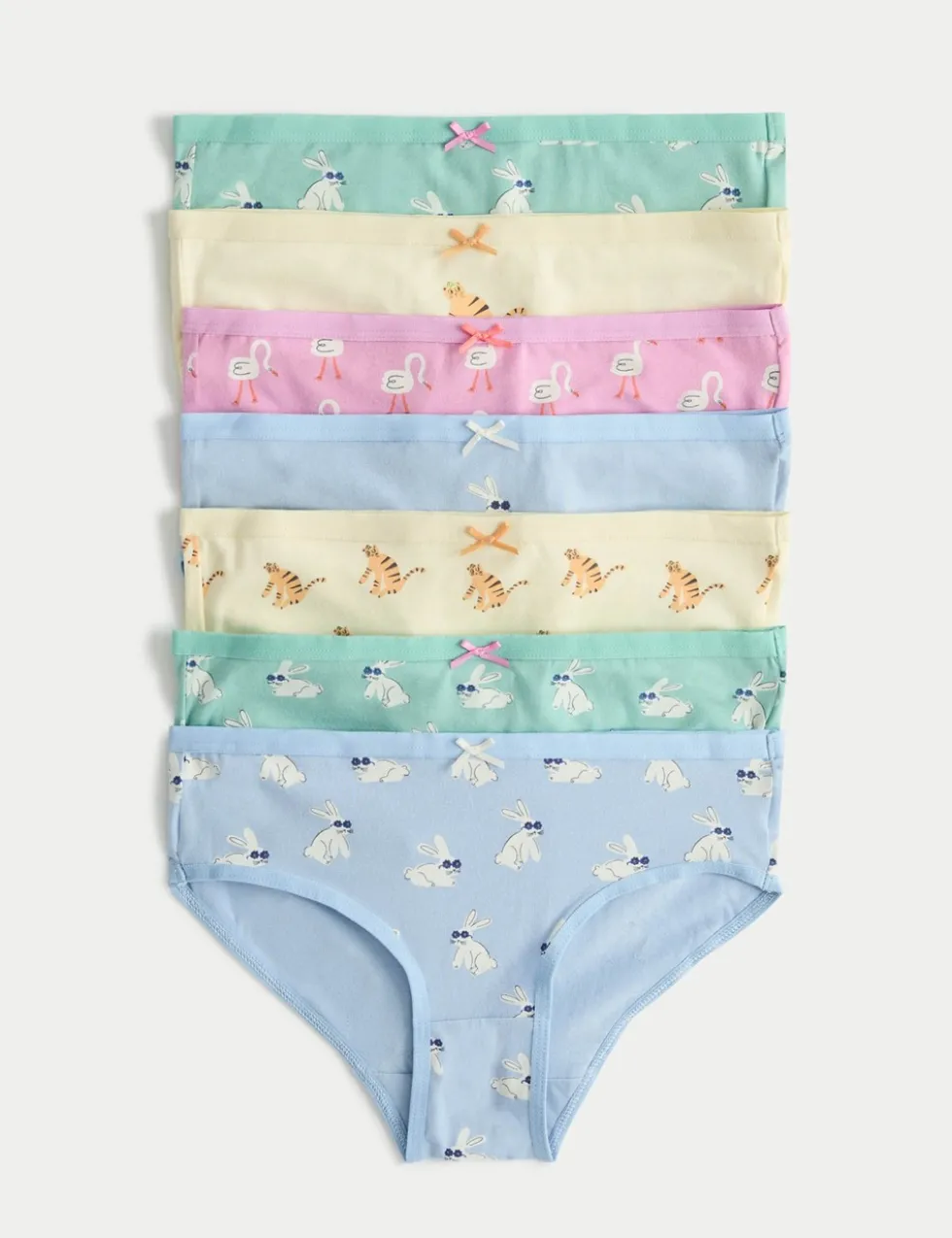 7 Pack Cotton with Stretch Animal Print Knickers (18 Mths - 8 Yrs)
