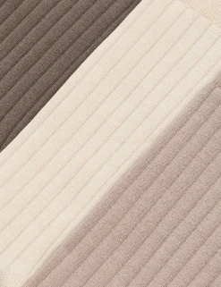 3 Pack Egyptian Cotton Rich Ribbed Socks